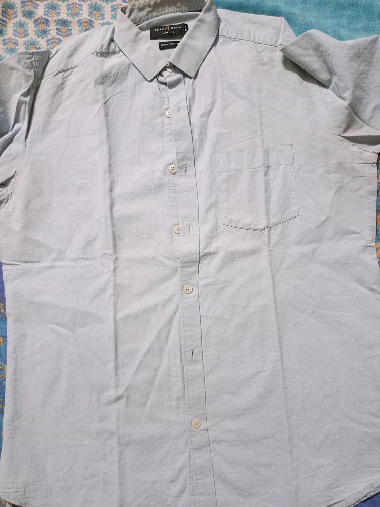 Pure Cotton Slim Fit Shirt (Size- 39 Cm)