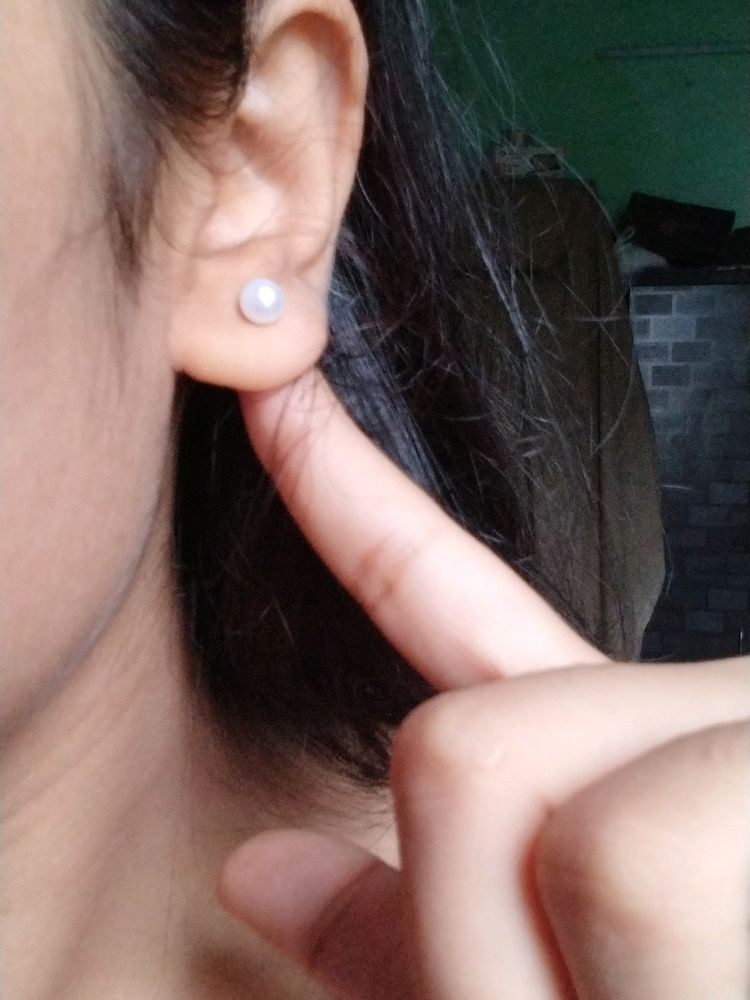 White Pearl  Like Earrings