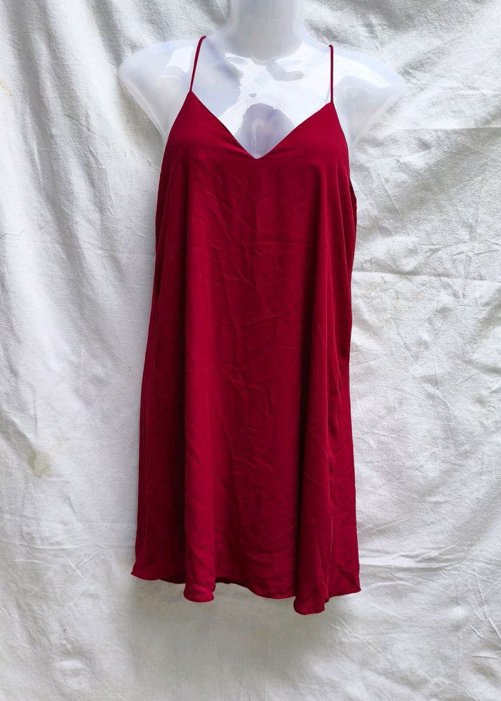 I. CUTE MAROON Mini Dress