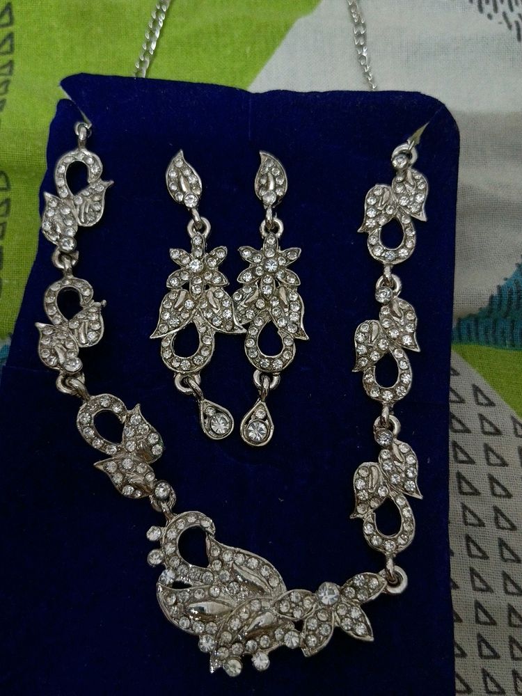 Silver Colour Jewellery Set