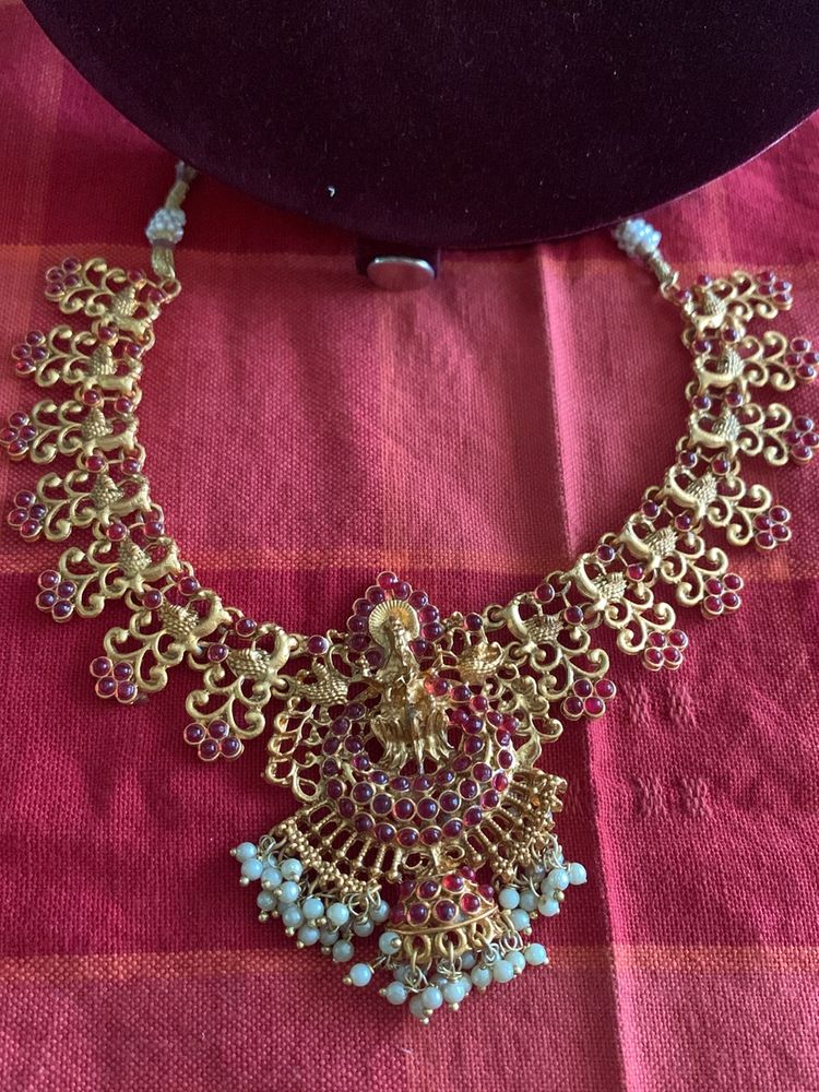 Temple Jewellery With Jhumka Set