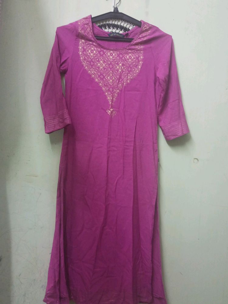 Pink Straight Kurta