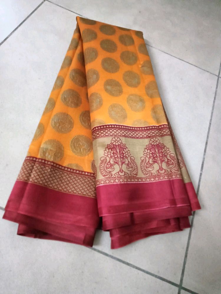 Banarasi Cotton Soft Silk No Blouse