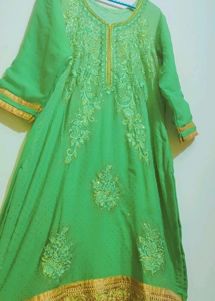 Green Party Wear Suit Salwar For Girl Or Women