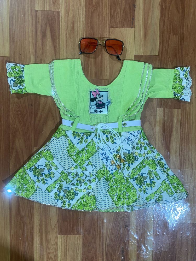 Neon-Green Viscose Dress