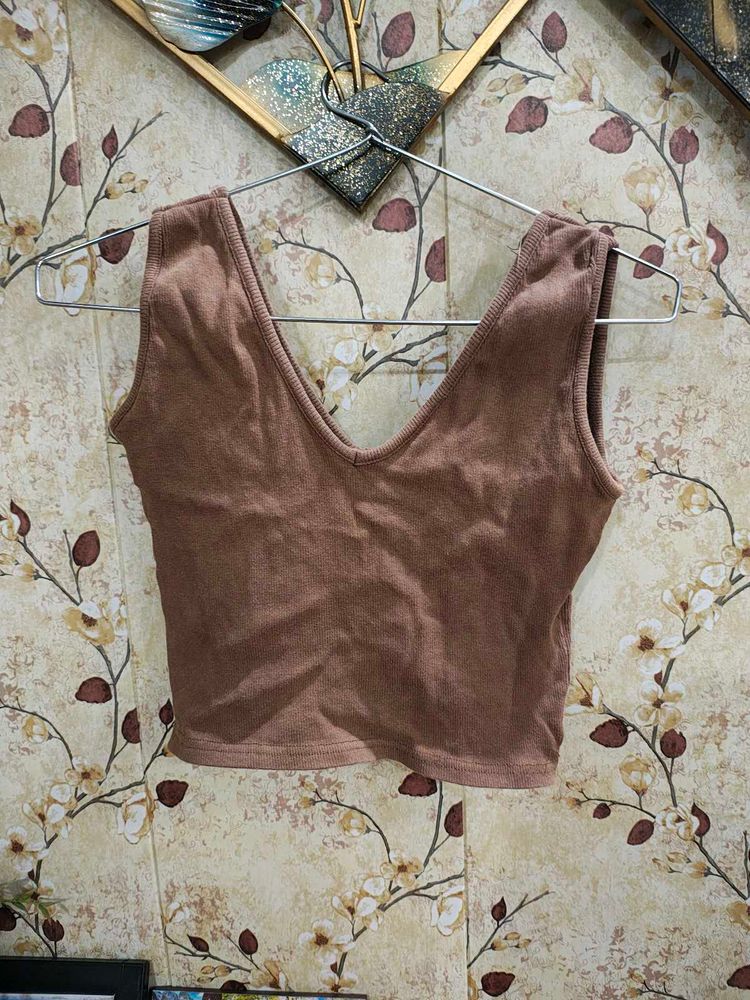 Women Brown Crop Top