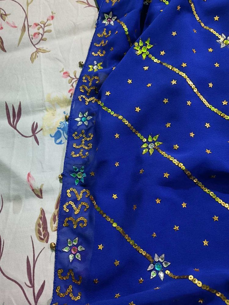 Daily Wear Navy Blue Stone Work Geogergette Saree