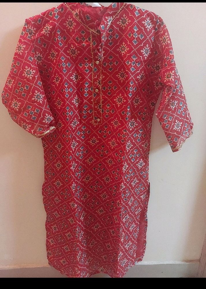 Festive red kurta