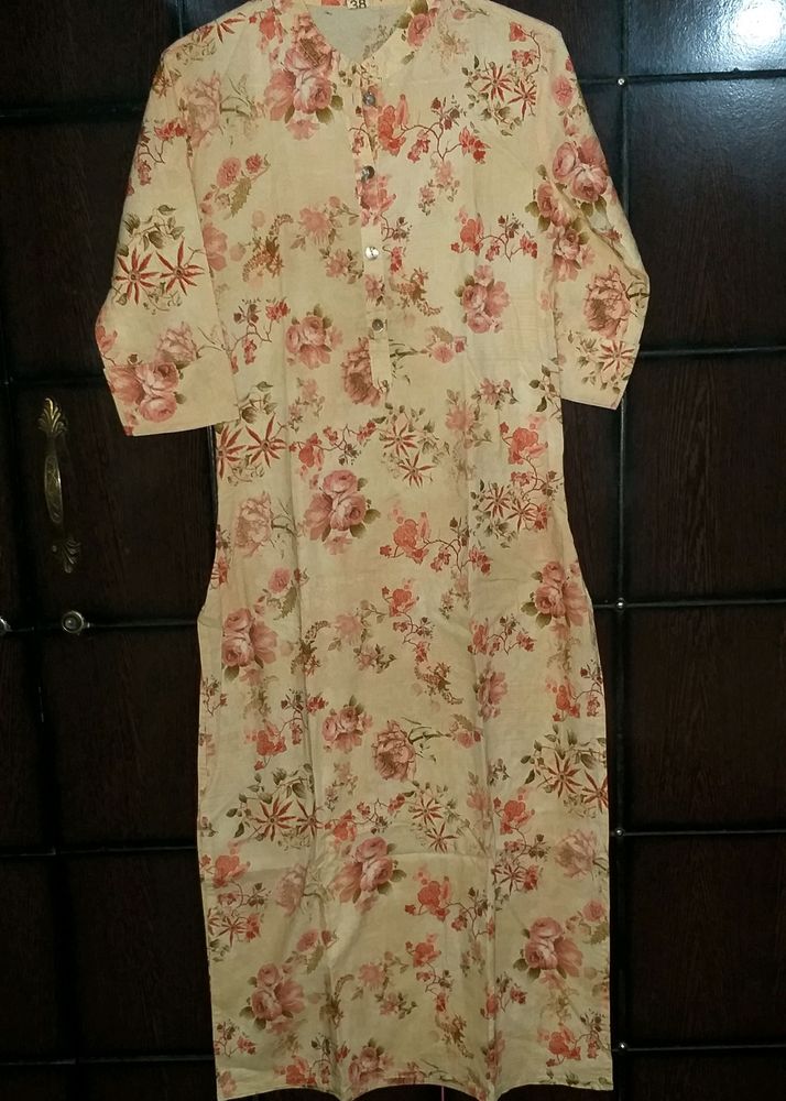 Cream Floral Kurta