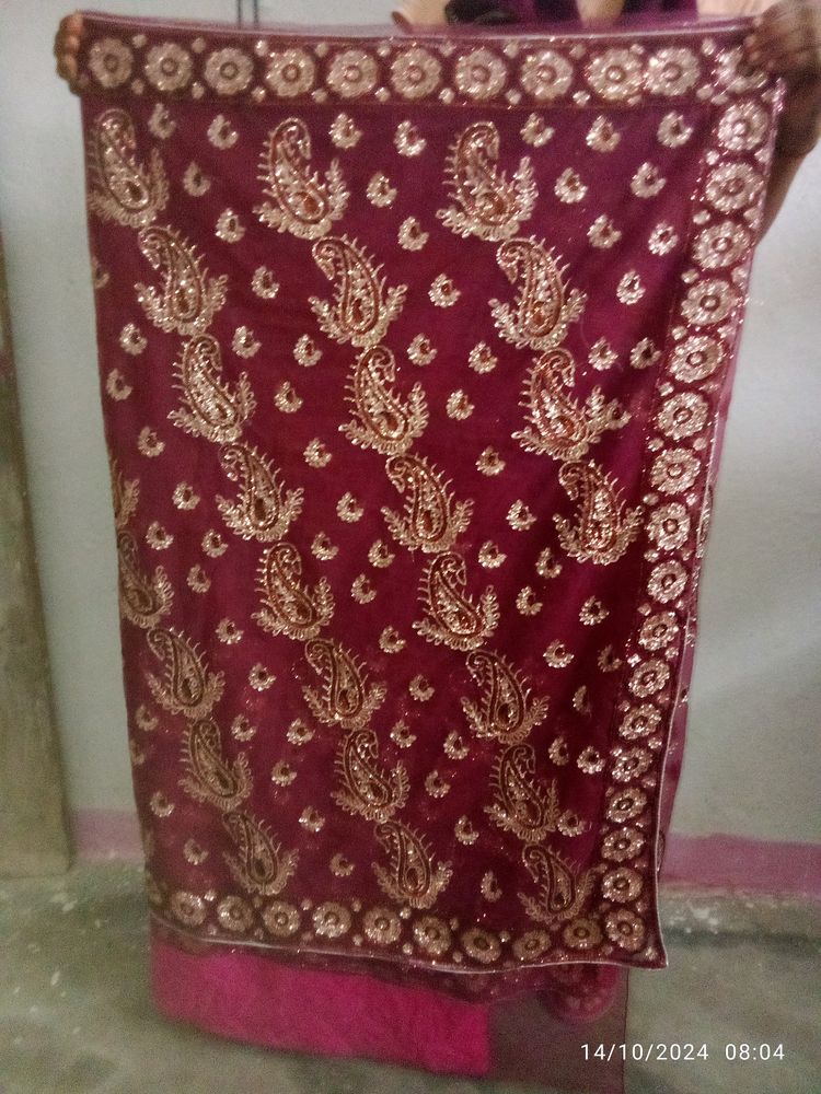 Net Design Saree Waste Quality