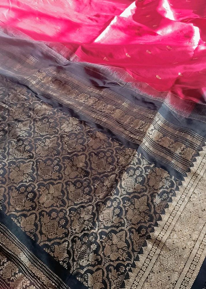 Pure Kanjieevaram Silk Saree Black & Maroon