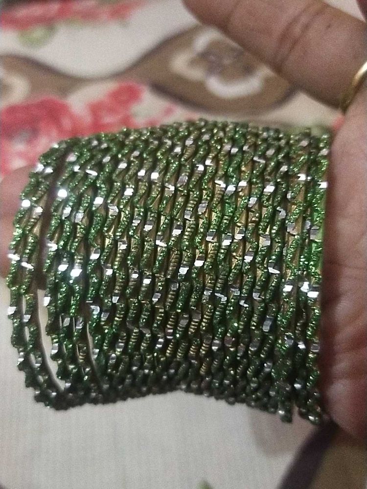 Green and Blue Metal Bangles ( 2 Darjan)