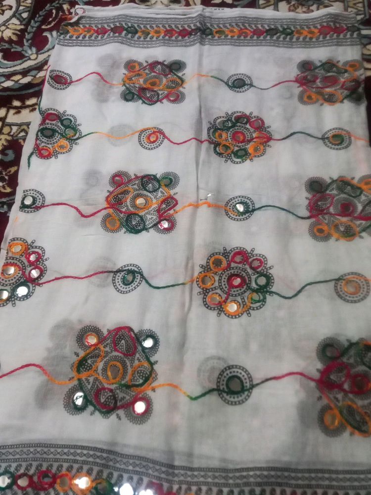 New Cotton Mirror Work Dupatta