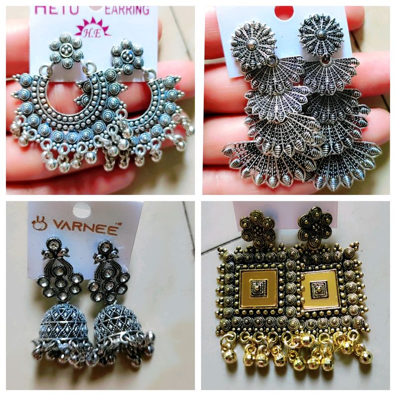 Combo Of Oxidised Earings