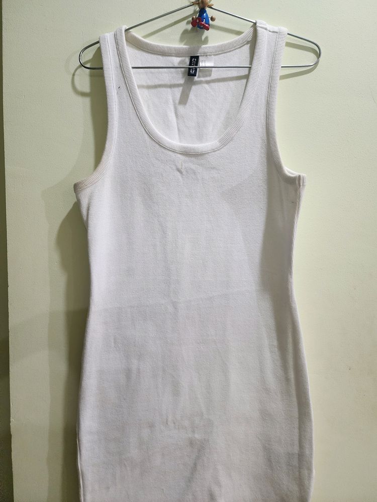 H&M White Bodycone Dress