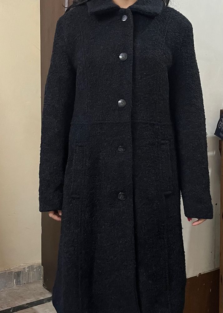 Long Fleece Trench Coat