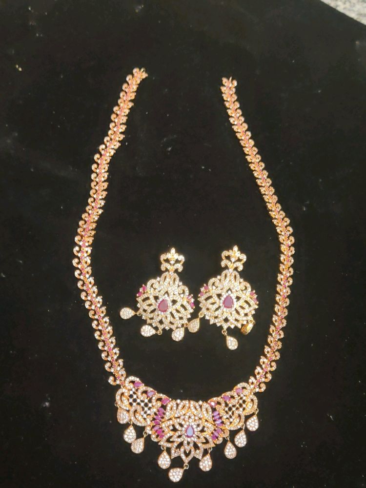 Long Haram Set With Earrings