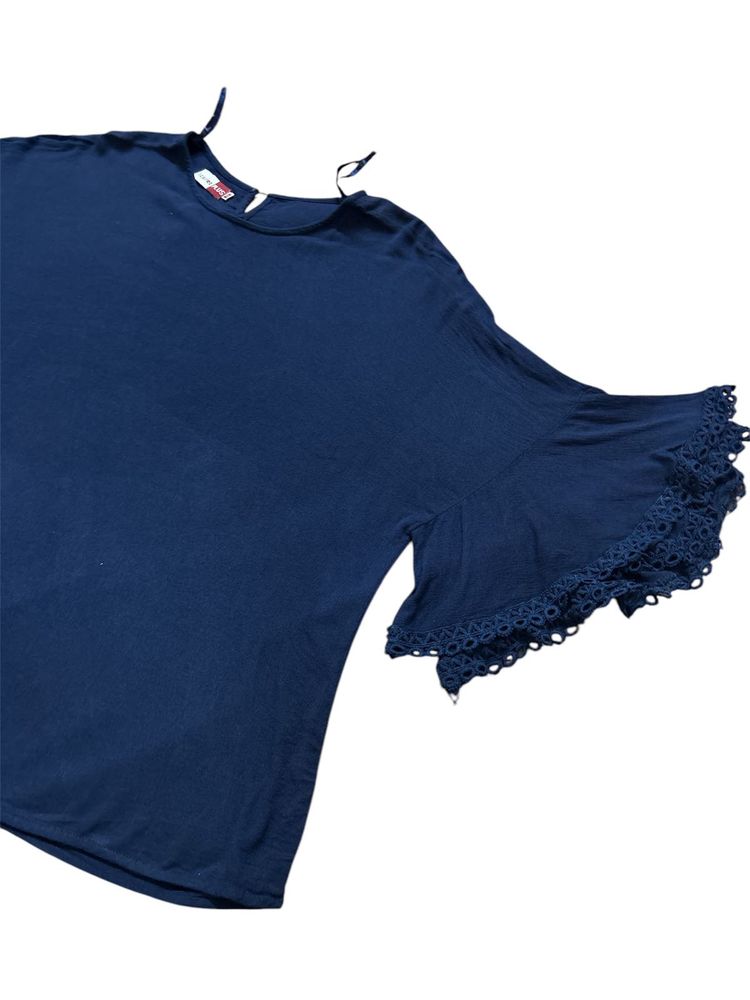 Large Size Dark Blue Top For Girls/Women