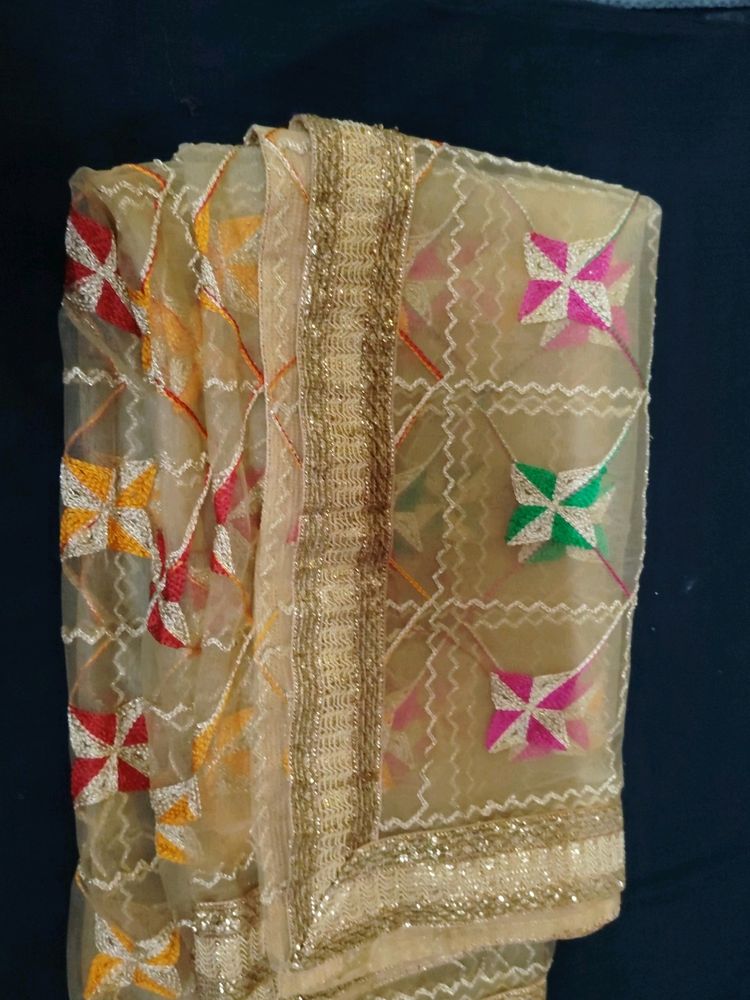 Golden Multicolour Dupatta