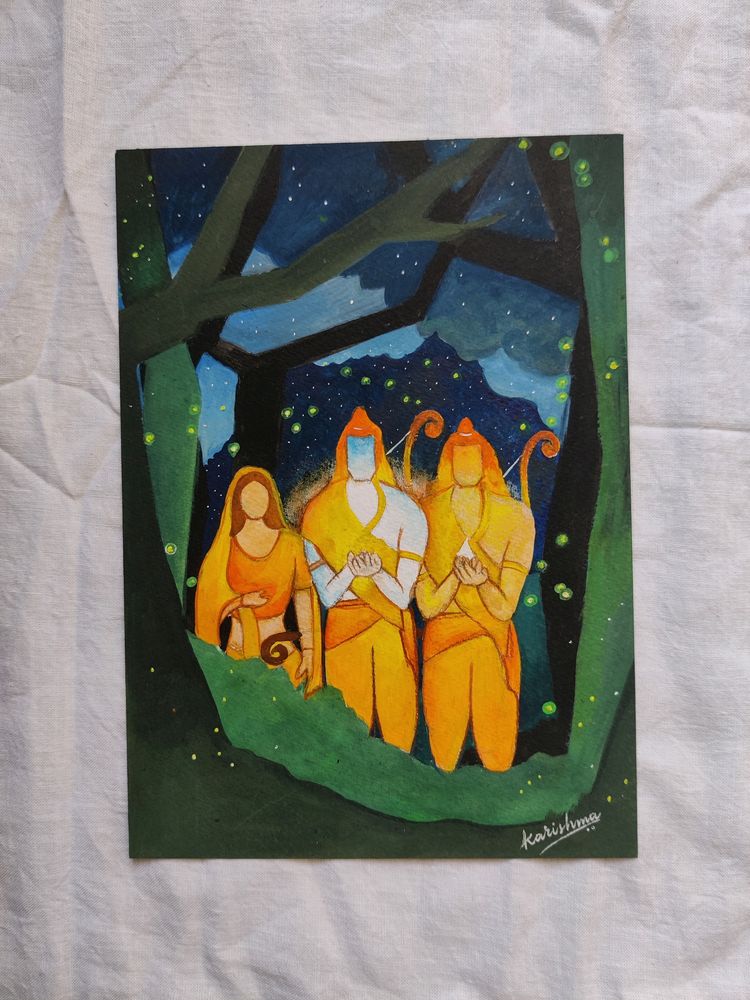 Handmade Painting Of Sri Ram Parivar🙏