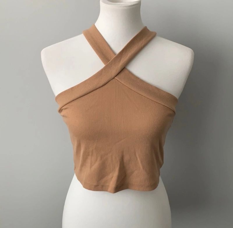 SHEIN Crossways Halter Knit Top