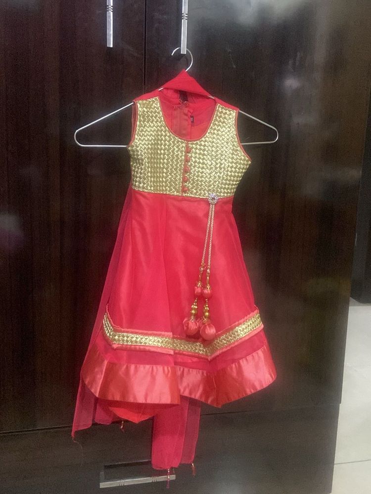 Kids Anarkali Suit With bottom and dupatta