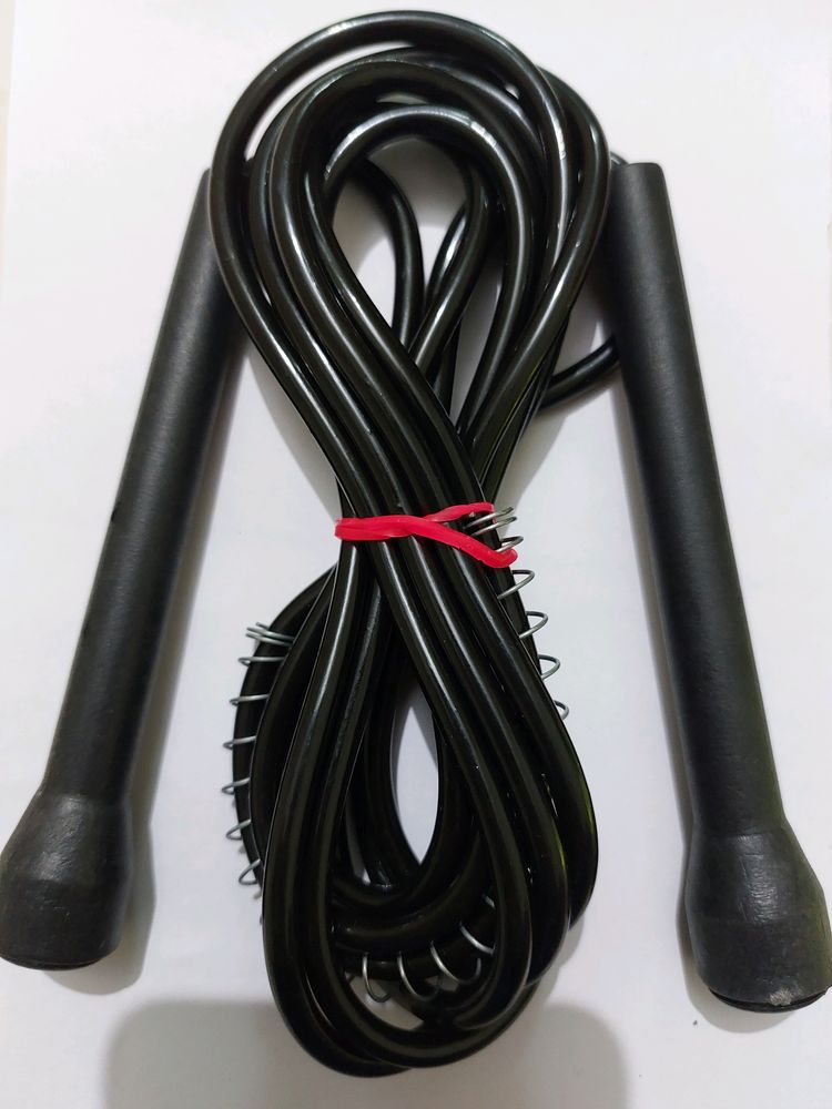 New Black Skipping Rope With SPRING