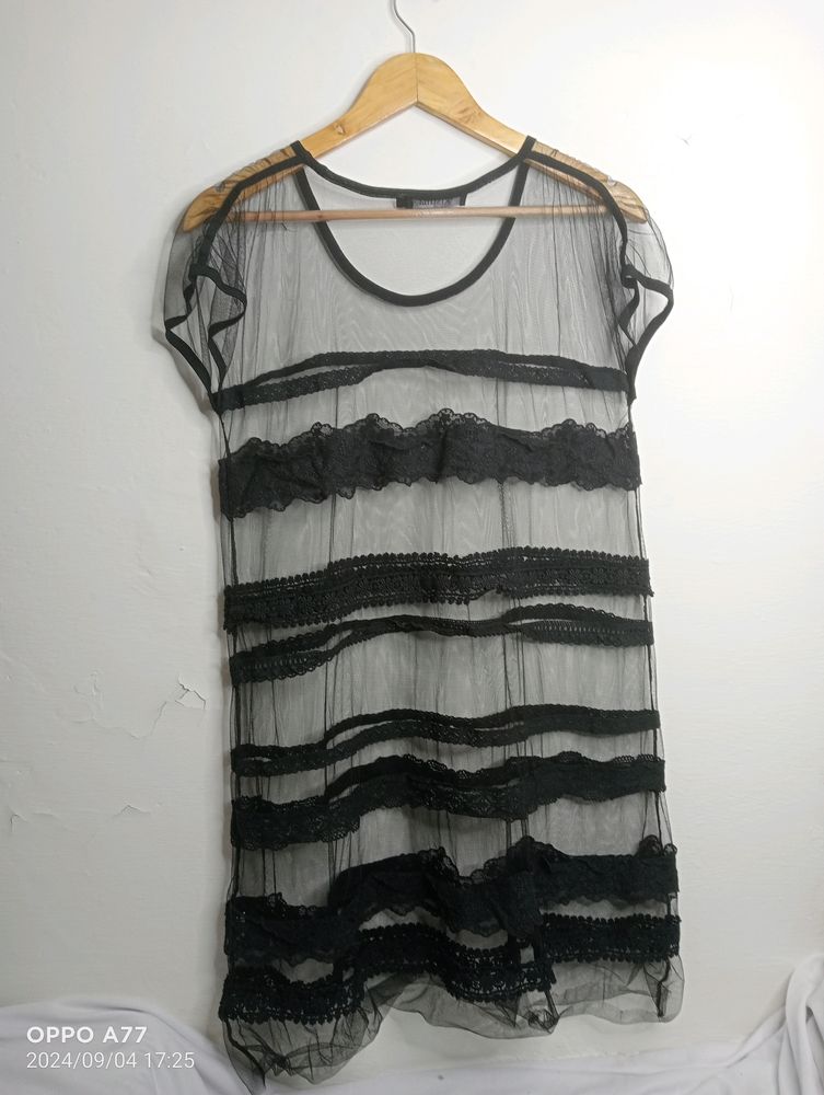 Black Casual Net Top (Women's)