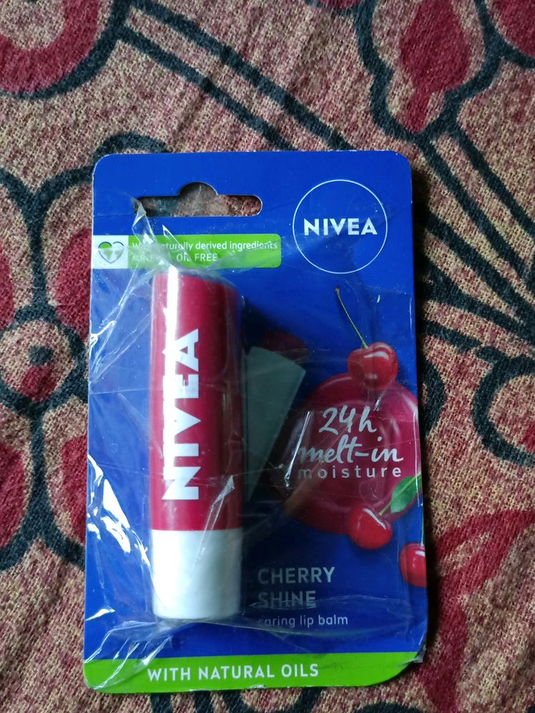 Brand New Nivea Cherry Shine Caring Lip Balm With