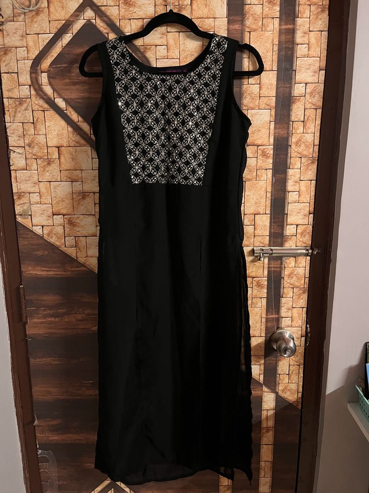 Black Kurta With Sequin (Size M)