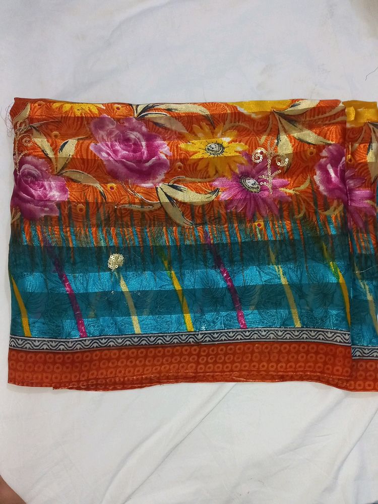 MULTICOLOUR SOFT SILK SAREE