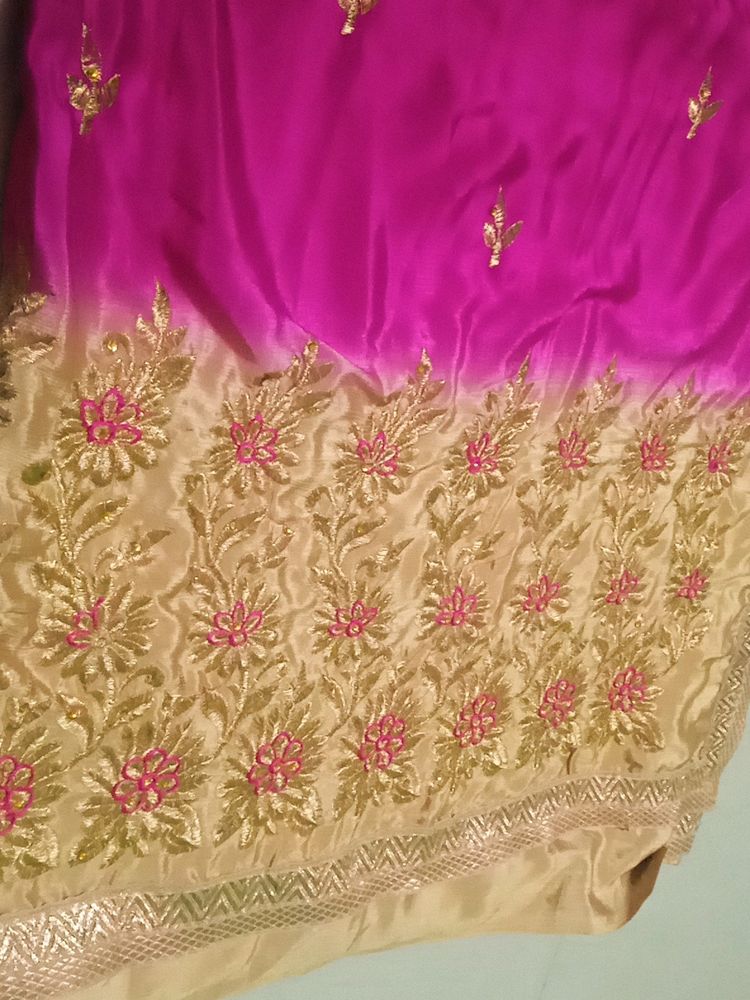 Crepe Double Colour New Saree