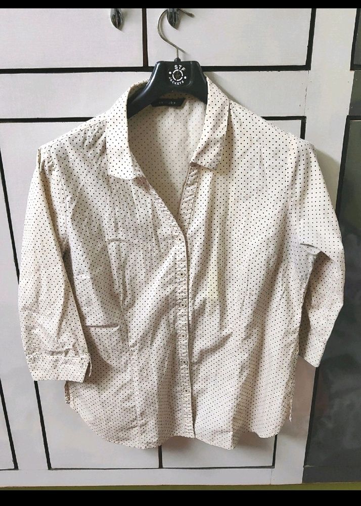 Cream Polka Dot Shirt