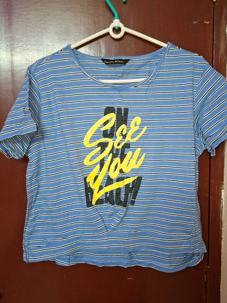 Striped Crew Neck T Shirt