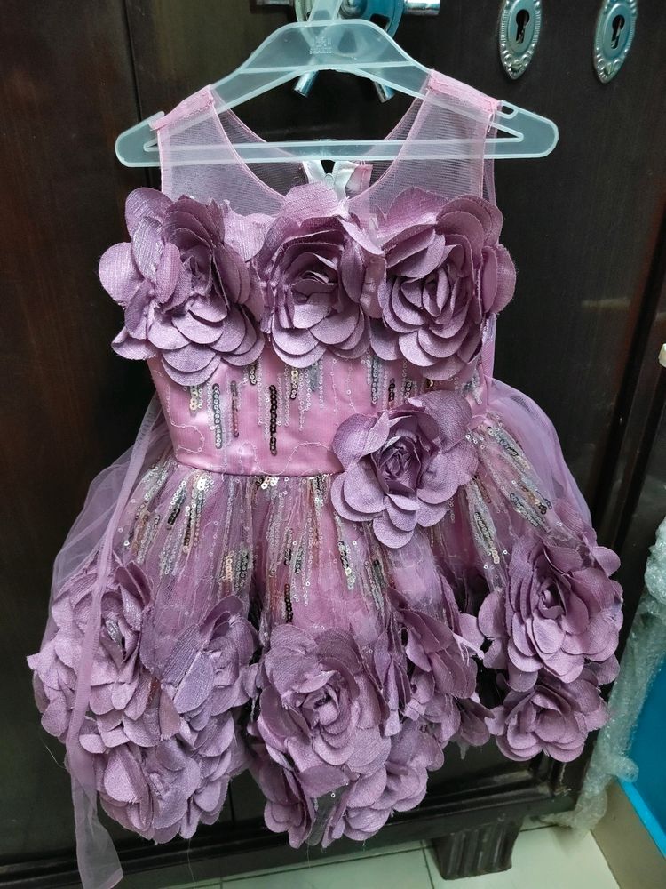 Beautiful Frock With Flowers. Work