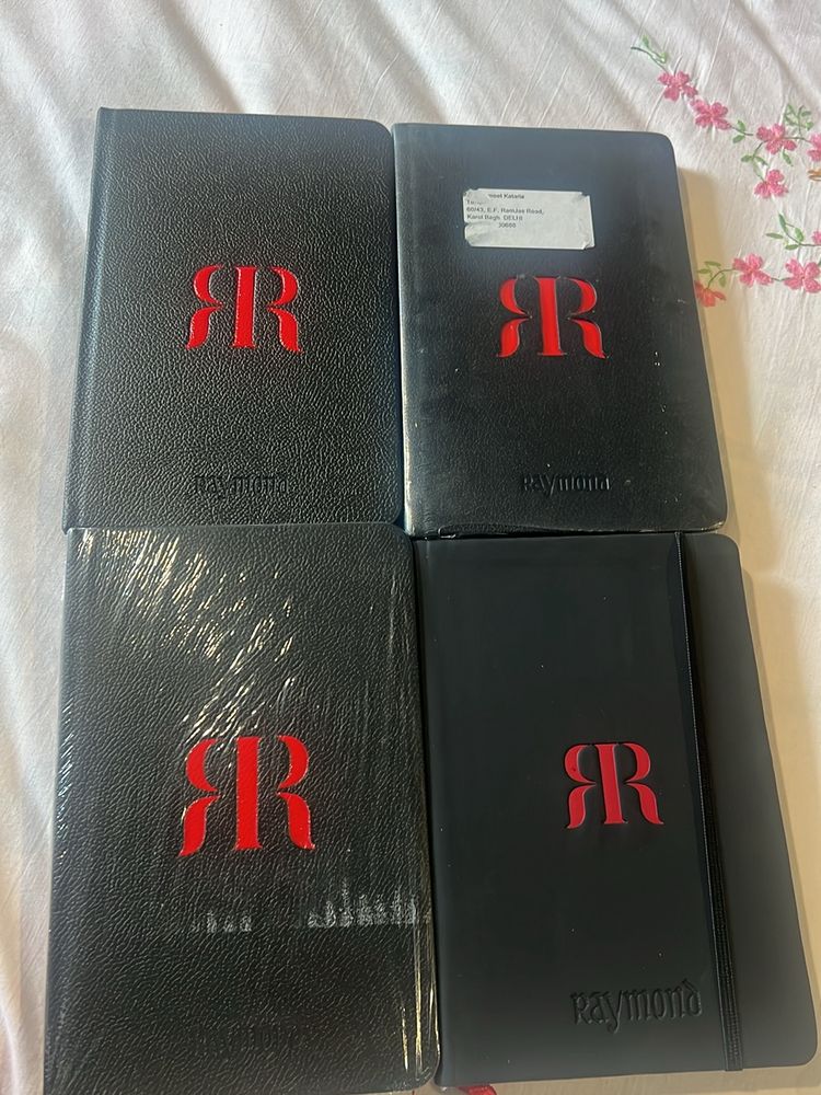 4 Leather Bound Diaries- New Condition