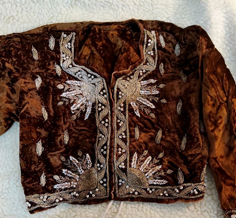 Dark Brown Velvet Ethnic Top