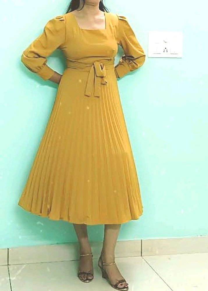 Mustard Mid Length Dress