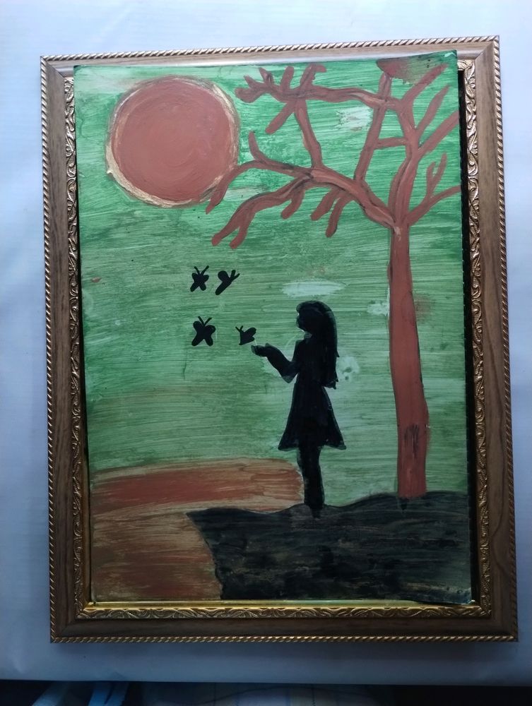 A Beautiful Painting Of Lonely Girl