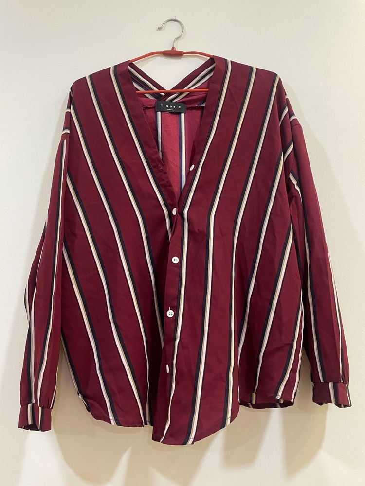 Maroon Stripped Top