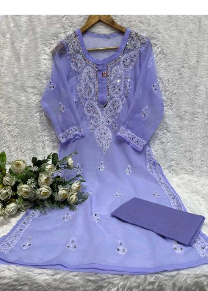 Lavender Colour Affordable Kurti