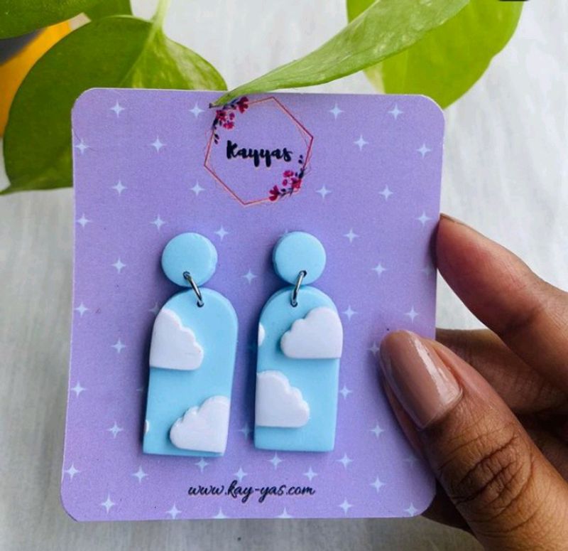 Cloud Clay Earring