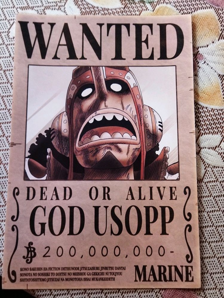 One Piece God Usopp Wanted Poster