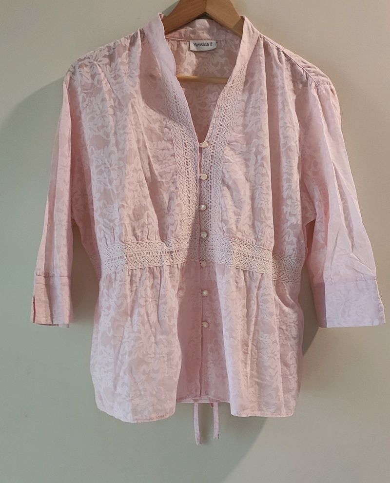 Pink Cotton Mix Top..Size XL