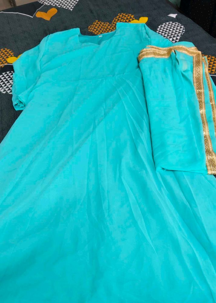 Sky Blue Anarkali