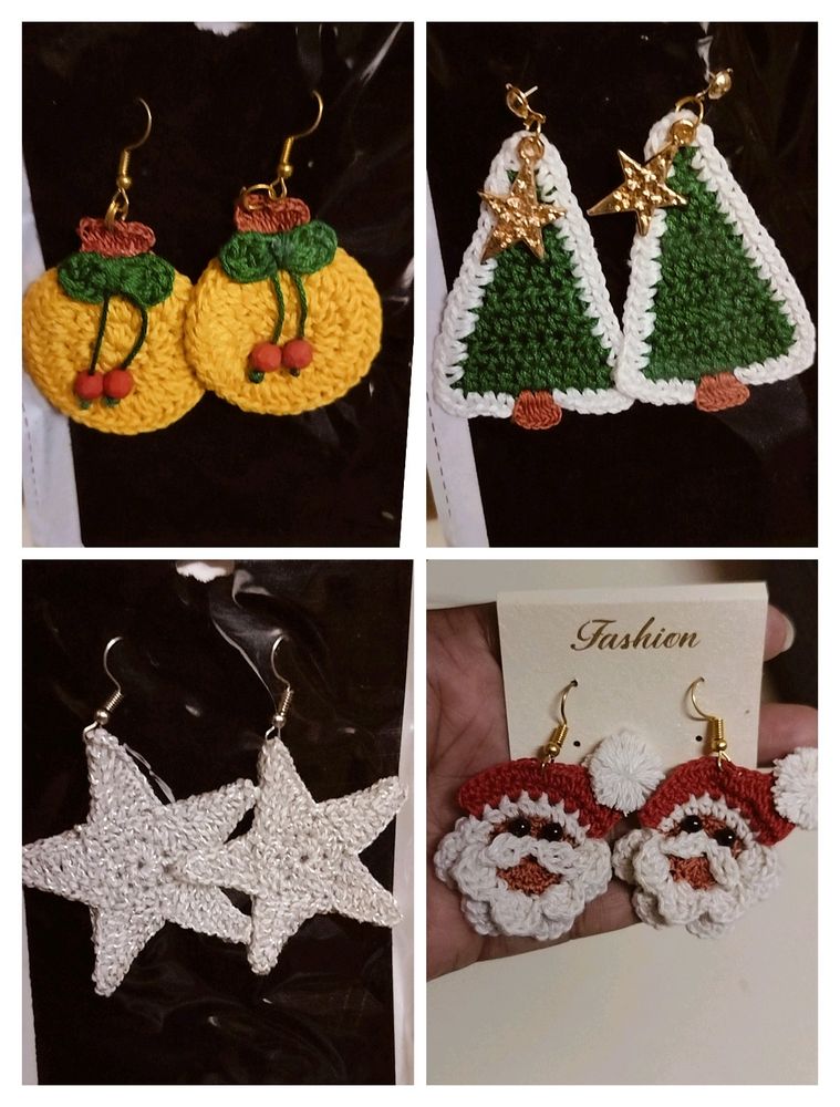 Christmas Earrings (Combo Of 4 Pairs)