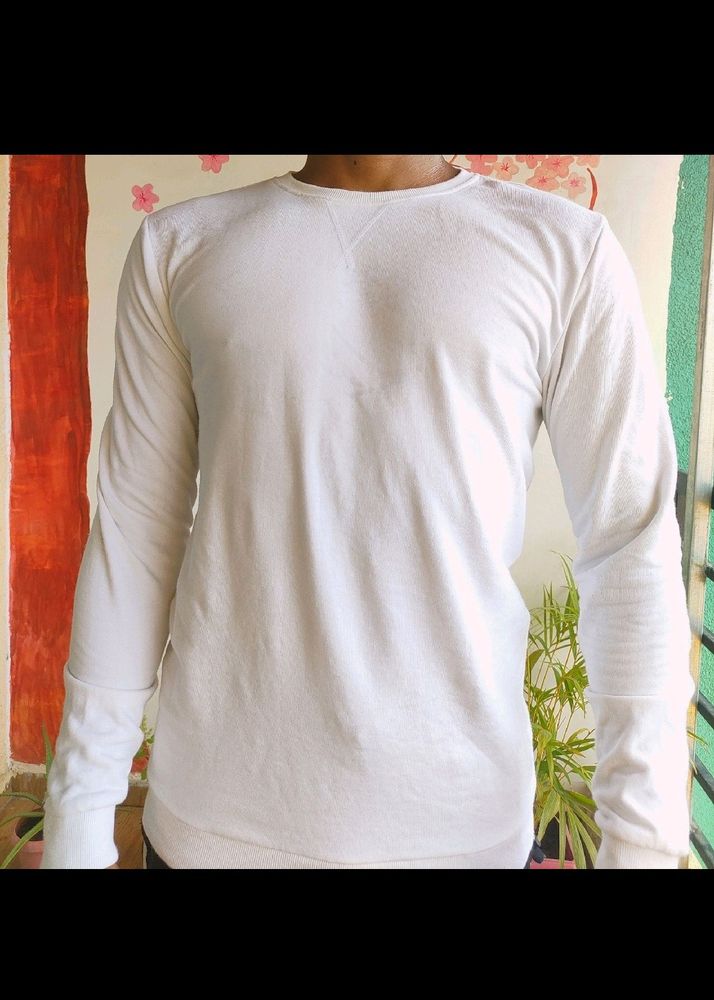 Unisex Zudio Plain White Sweatshirt