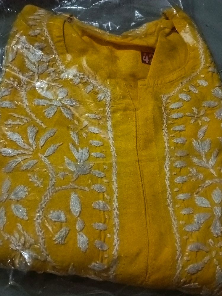 Chikenkari Cotton Kurti