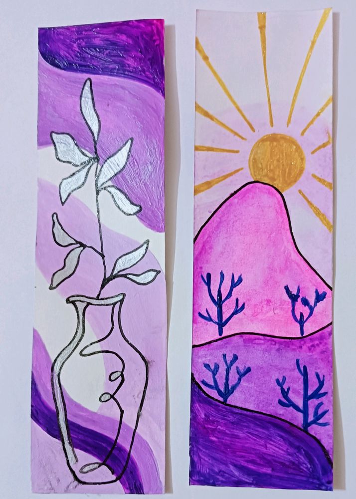 Purple Premium Bookmarks Set Of 2