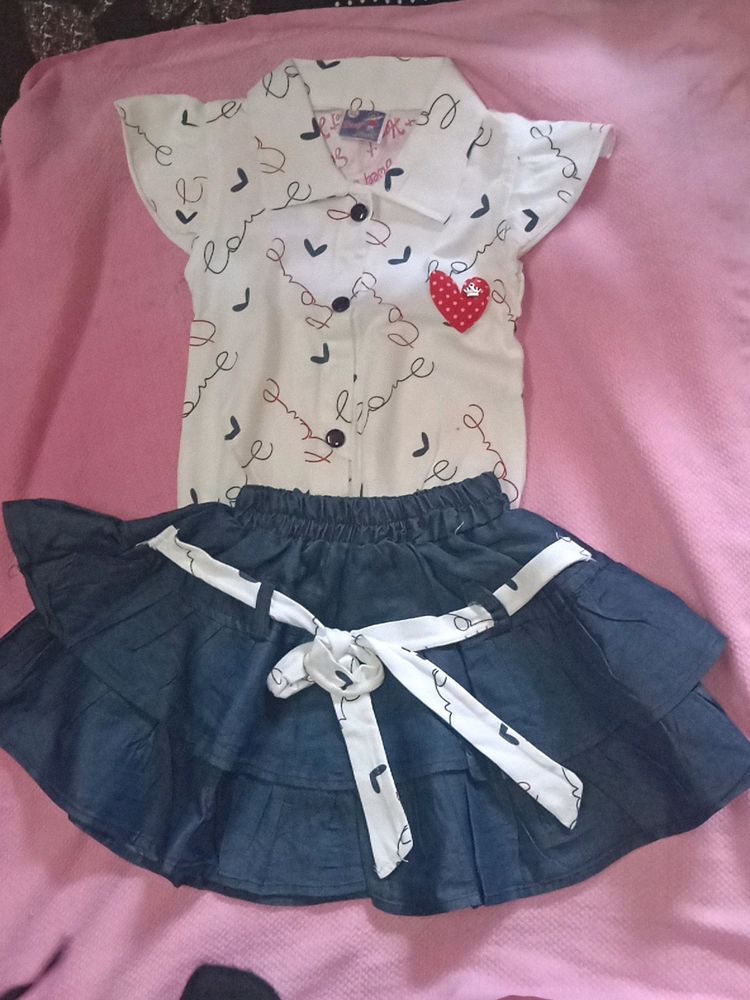 😍New Shirt With Skirt [ Girl Baby ]